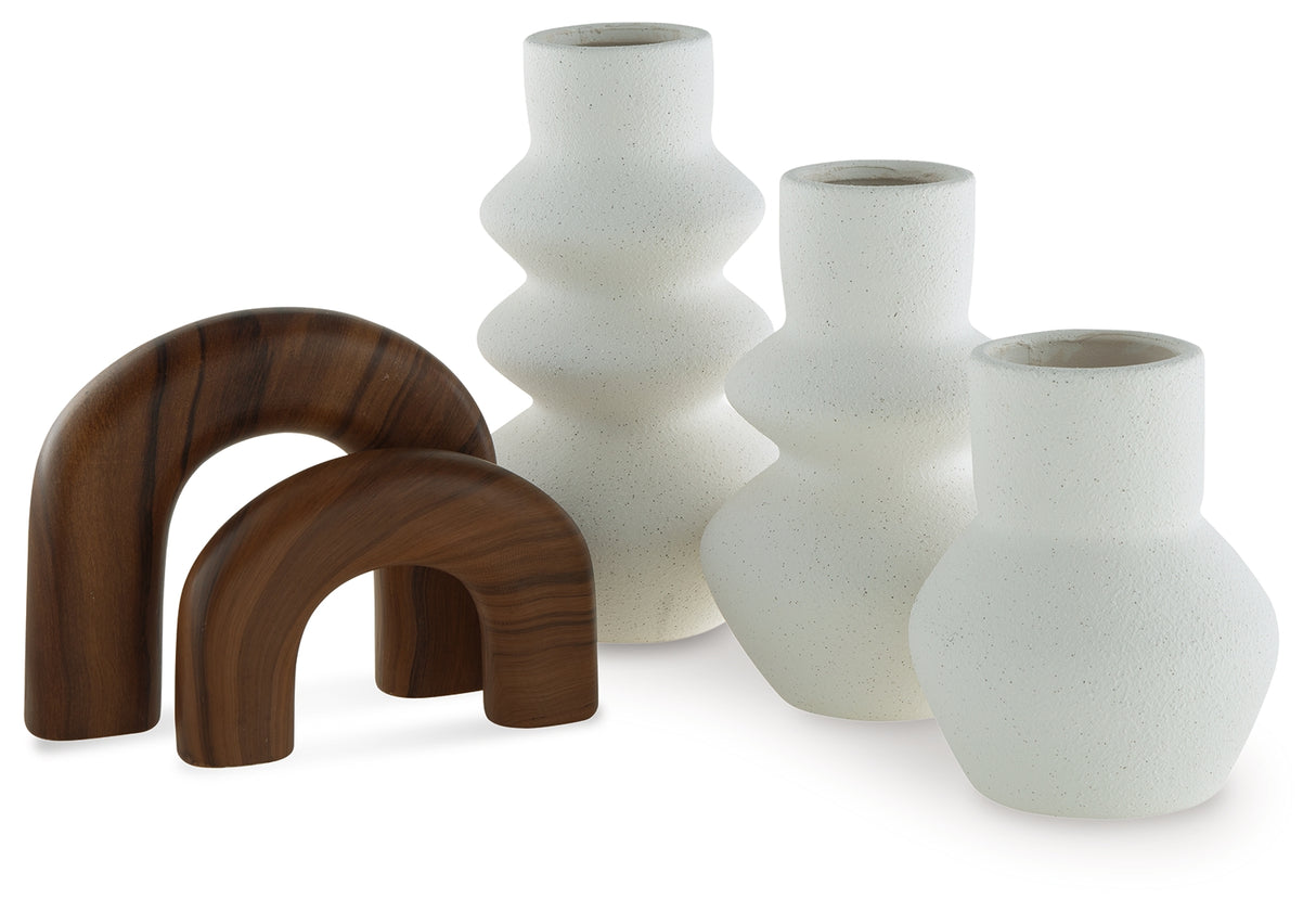 Carterworth White/Brown Accessory Set (Set of 5) from Ashley - Luna Furniture