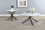 Carvell Mirage White Square Sintered Stone Top End Table from Coaster - Luna Furniture