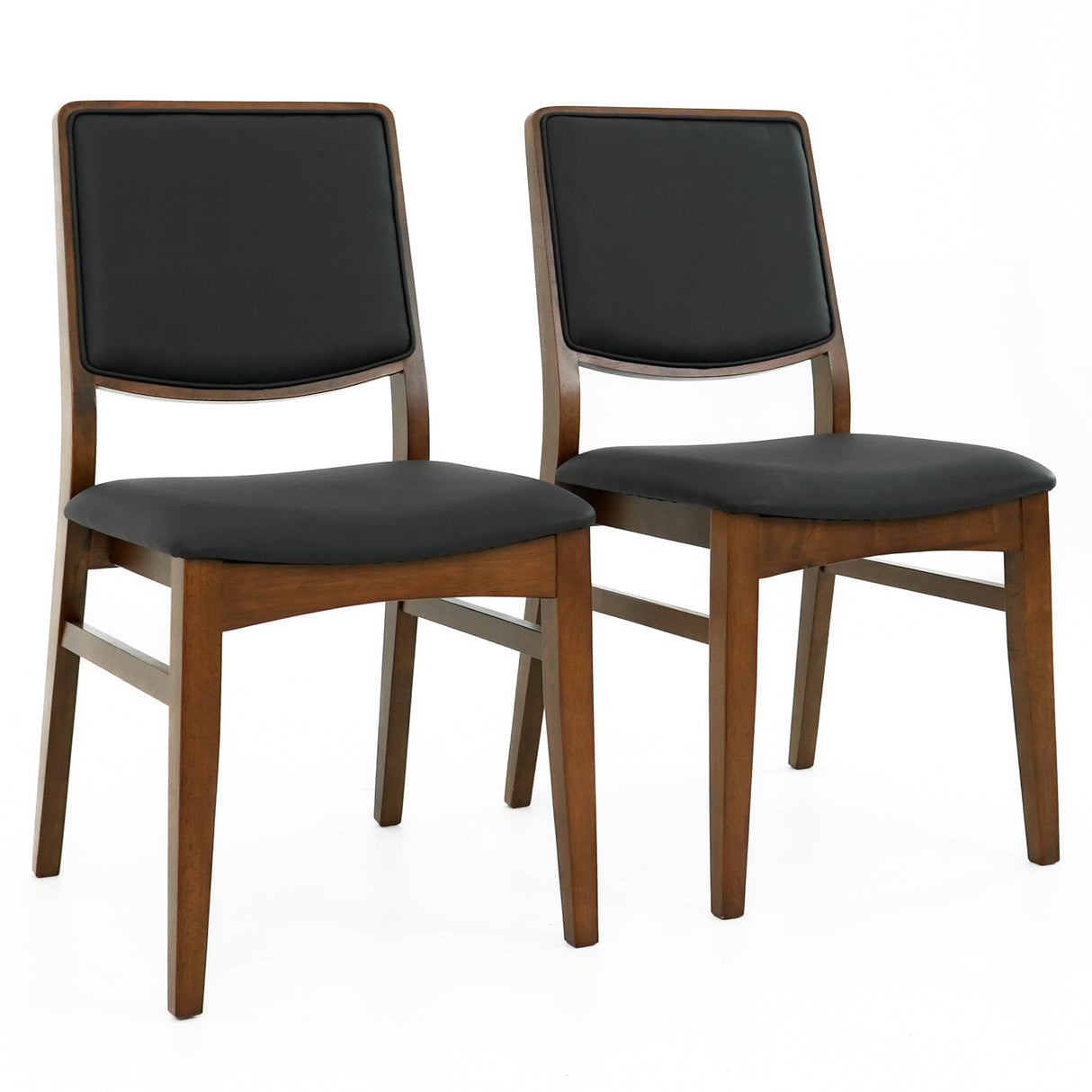 Cary Walnut Vegan Leather Upholstered Dining Chairs from Midinmod - Luna Furniture