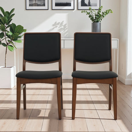 Cary Walnut Vegan Leather Upholstered Dining Chairs from Midinmod - Luna Furniture