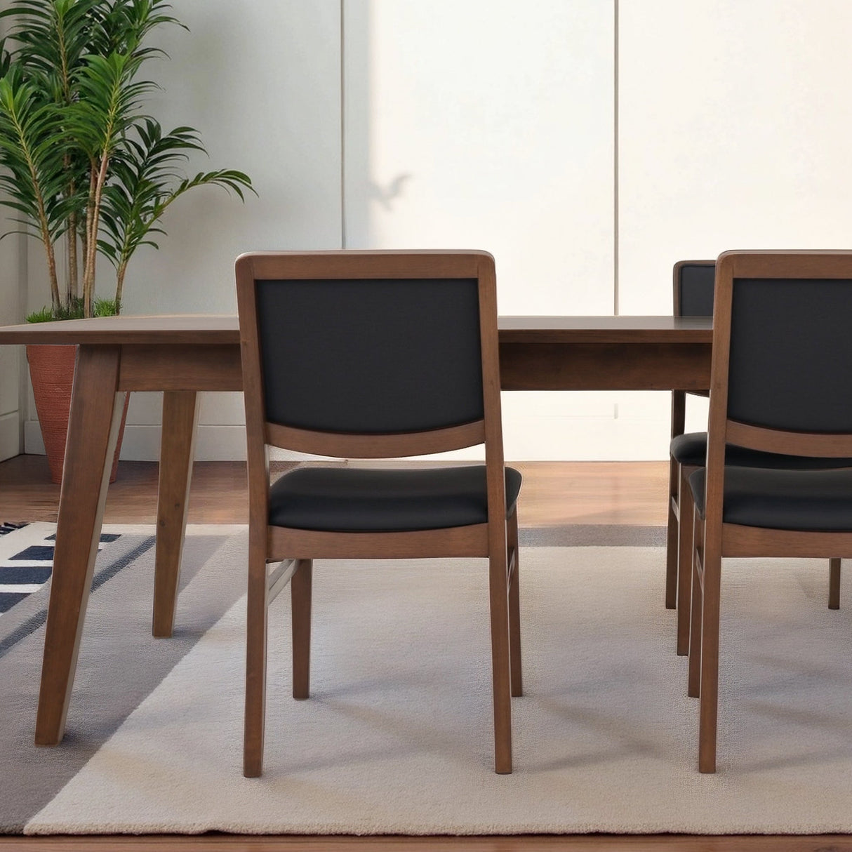 Cary Walnut Vegan Leather Upholstered Dining Chairs from Midinmod - Luna Furniture