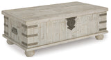 Carynhurst Coffee Table with 2 End Tables in White Wash Gray from Ashley Furniture - Luna Furniture