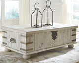 Carynhurst Coffee Table with 2 End Tables in White Wash Gray from Ashley Furniture - Luna Furniture