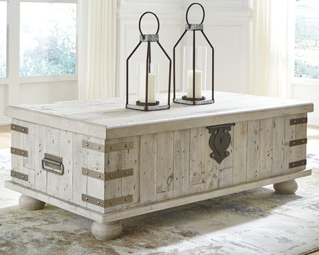 Carynhurst Coffee Table with 2 End Tables in White Wash Gray from Ashley Furniture - Luna Furniture