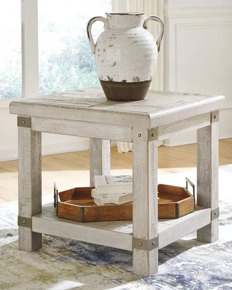 Carynhurst Coffee Table with 2 End Tables in White Wash Gray from Ashley Furniture - Luna Furniture
