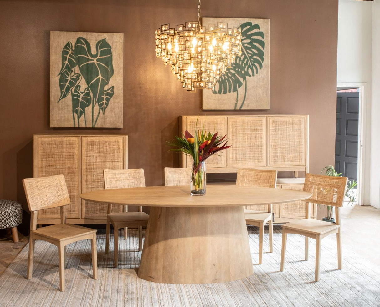 Casablanca 86" Oval Dining Table in Natural White from Home Trends & Design - Luna Furniture