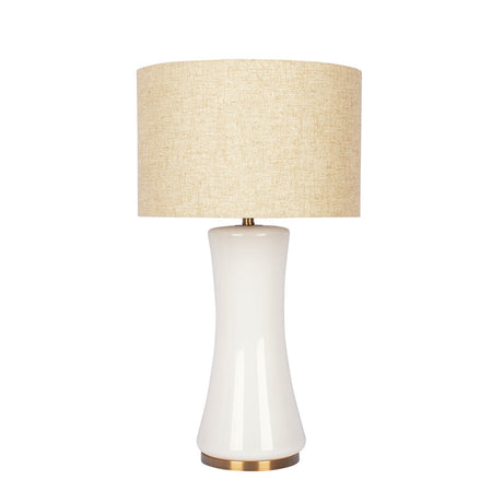 Cascade Glass Lamp Golden Base Off White Glass Table Lamp from Midinmod - Luna Furniture