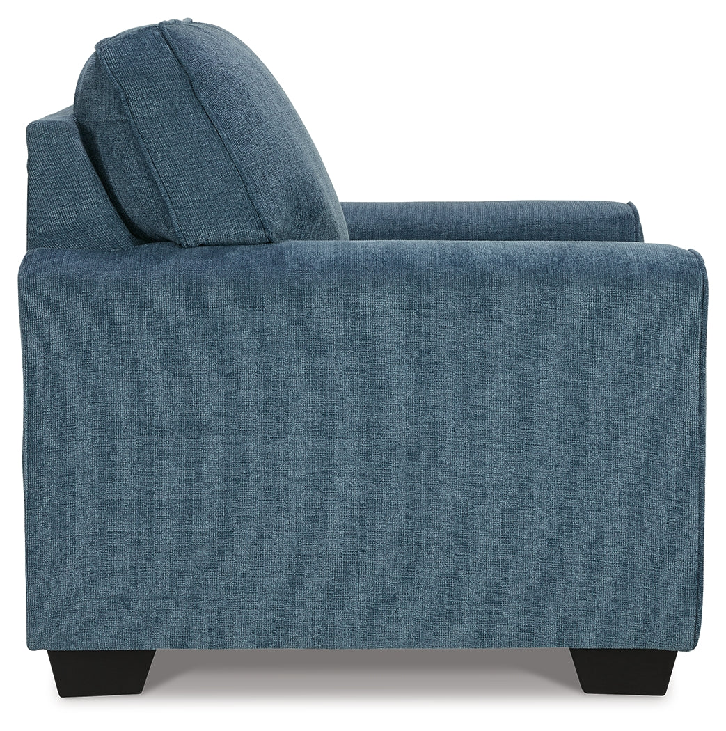 Cashton Chair and Ottoman in Blue from Ashley Furniture - Luna Furniture