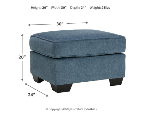 Cashton Chair and Ottoman in Blue from Ashley - Luna Furniture