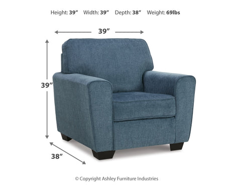 Cashton Chair and Ottoman in Blue from Ashley - Luna Furniture
