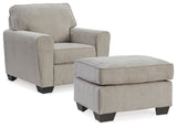 Cashton Chair and Ottoman in Ice from Ashley - Luna Furniture