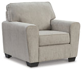Cashton Chair and Ottoman in Ice from Ashley - Luna Furniture