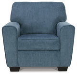 Cashton Sofa, Loveseat, Chair and Ottoman in Blue from Ashley - Luna Furniture