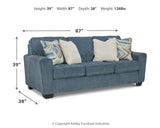 Cashton Sofa, Loveseat, Chair and Ottoman in Blue from Ashley - Luna Furniture
