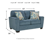 Cashton Sofa, Loveseat, Chair and Ottoman in Blue from Ashley - Luna Furniture