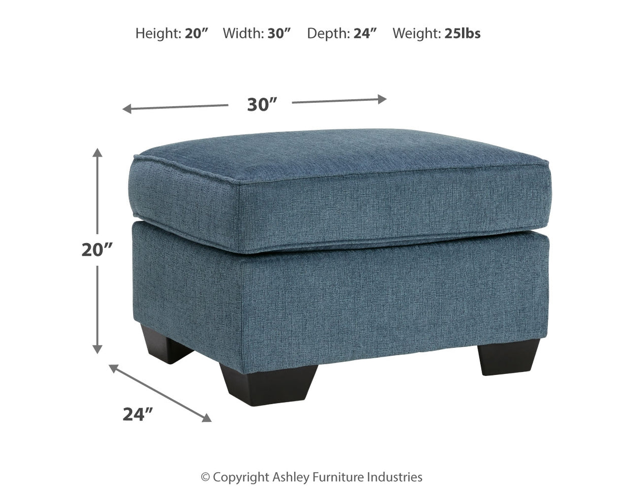Cashton Sofa, Loveseat, Chair and Ottoman in Blue from Ashley - Luna Furniture