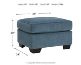Cashton Sofa, Loveseat, Chair and Ottoman in Blue from Ashley - Luna Furniture