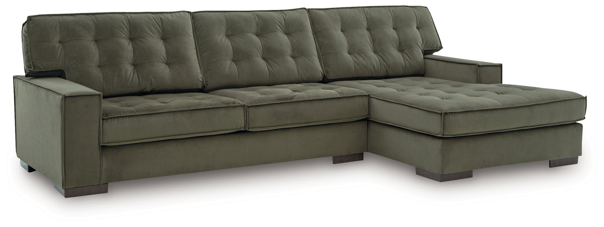 Caspian-Town Olive 2-Piece RAF Chaise Sectional from Ashley - Luna Furniture