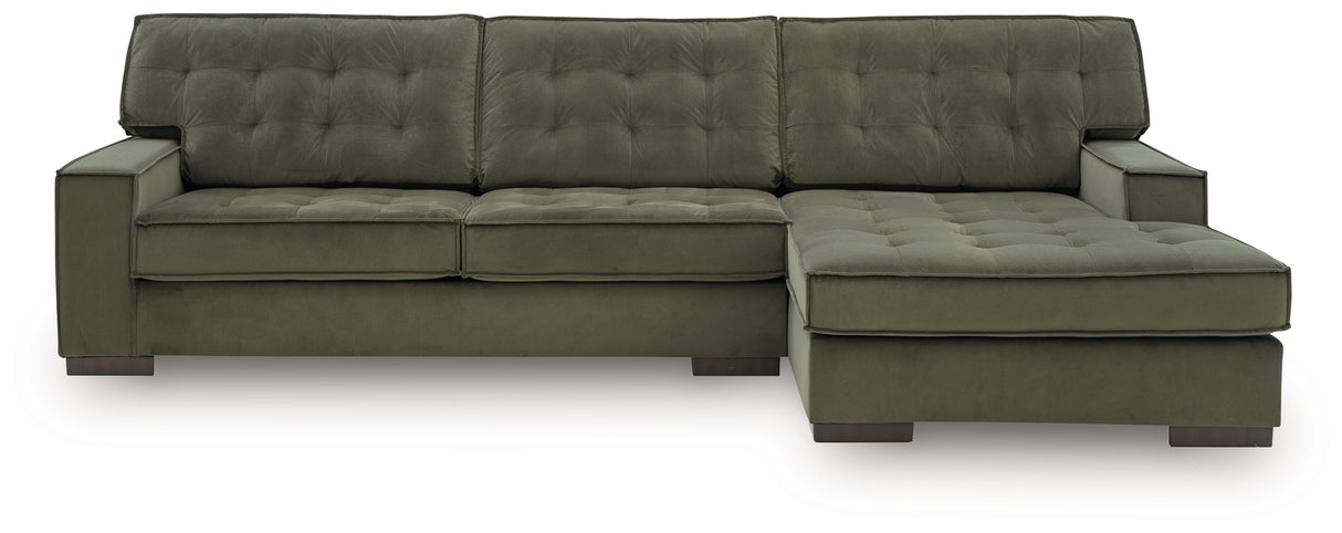 Caspian-Town Olive 2-Piece RAF Chaise Sectional from Ashley - Luna Furniture