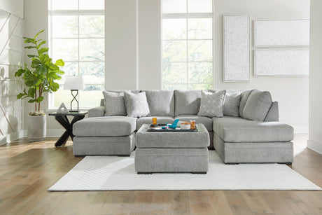 Casselbury Cement 2-Piece Sectional with Ottoman from Ashley - Luna Furniture