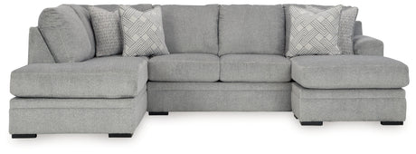Casselbury Cement 2-Piece Sectional with Ottoman from Ashley - Luna Furniture