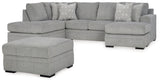 Casselbury Cement 2-Piece Sectional with Ottoman from Ashley - Luna Furniture