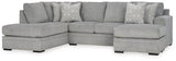 Casselbury Cement 2-Piece Sectional with Ottoman from Ashley - Luna Furniture
