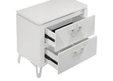 Cassia White High Gloss 2-Drawer Nightstand from Coaster - Luna Furniture