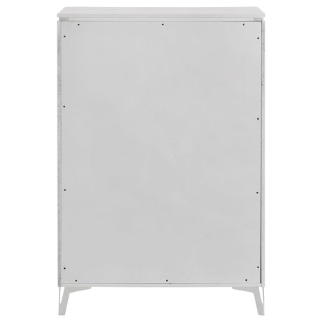 Cassia White High Gloss 5-Drawer Bedroom Chest from Coaster - Luna Furniture