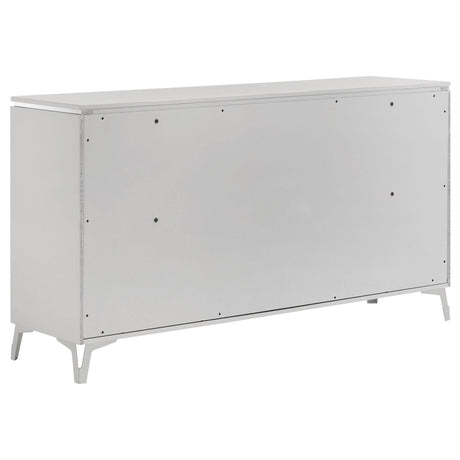Cassia White High Gloss 6-Drawer Bedroom Dresser from Coaster - Luna Furniture