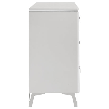 Cassia White High Gloss 6-Drawer Bedroom Dresser from Coaster - Luna Furniture