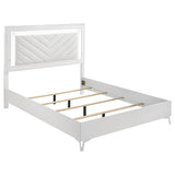 Cassia White High Gloss Queen LED Panel Bed from Coaster - Luna Furniture