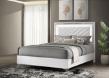 Cassia White High Gloss Queen LED Panel Bed from Coaster - Luna Furniture