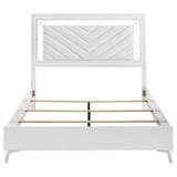 Cassia White High Gloss Queen LED Panel Bed from Coaster - Luna Furniture