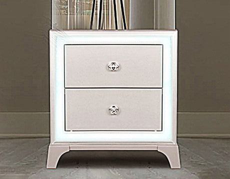 Cassie Illuminating Pearl Bedroom Set from Steve Silver - Luna Furniture