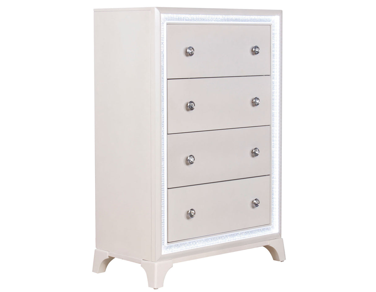 Cassie Illuminating Pearl Bedroom Set from Steve Silver - Luna Furniture