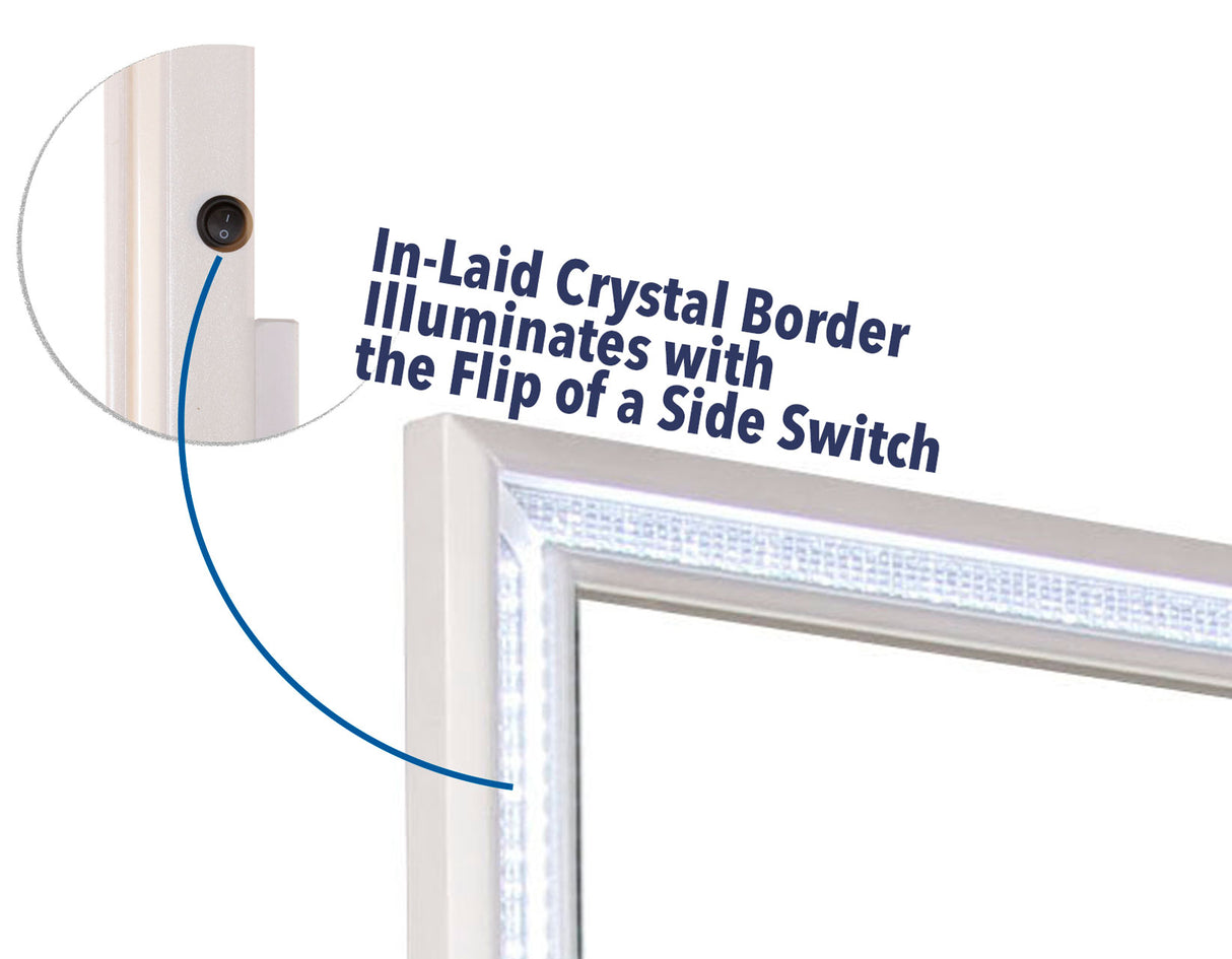 Cassie Illuminating Glam Mirror, Shimmering Pearl Finish (Mirror Only) from Steve Silver - Luna Furniture