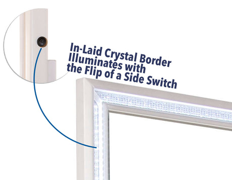 Cassie Illuminating Glam Mirror, Shimmering Pearl Finish (Mirror Only) from Steve Silver - Luna Furniture