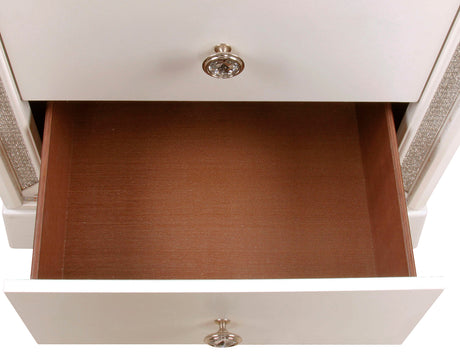 Cassie Illuminating Glam Nightstand, Shimmering Pearl Finish from Steve Silver - Luna Furniture