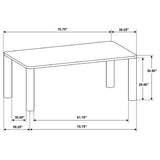 Castlewood 5-piece 71-inch Rectangular Dining Set Brown Oak from Coaster - Luna Furniture
