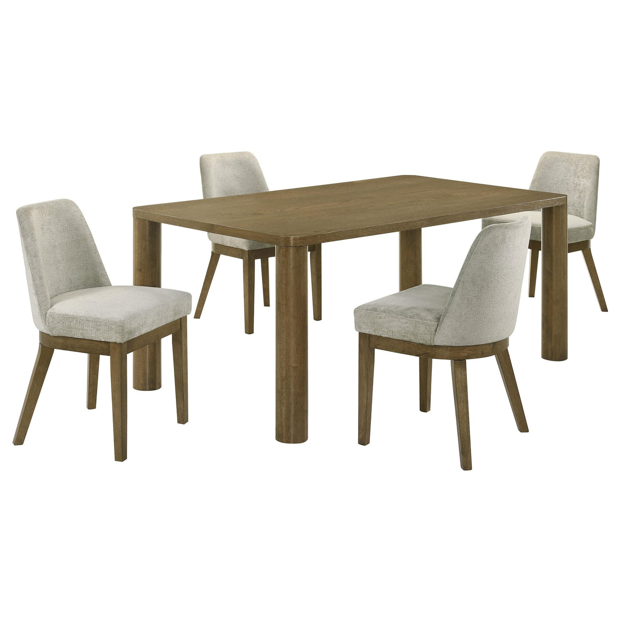 Castlewood 5-piece 71-inch Rectangular Dining Set Brown Oak from Coaster - Luna Furniture