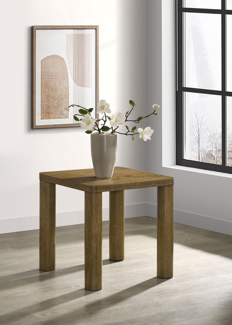 Castlewood Brown Oak Engineered Wood Accent Side End Table from Coaster - Luna Furniture
