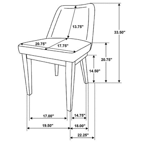 Castlewood Light Tan Side Chair, Set of 2 from Coaster - Luna Furniture