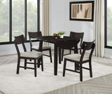 Catley Dark Coffee 5-Piece Round Drop Leaf Dining Set from Coaster - Luna Furniture