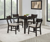 Catley Dark Coffee 5-Piece Round Drop Leaf Dining Set from Coaster - Luna Furniture