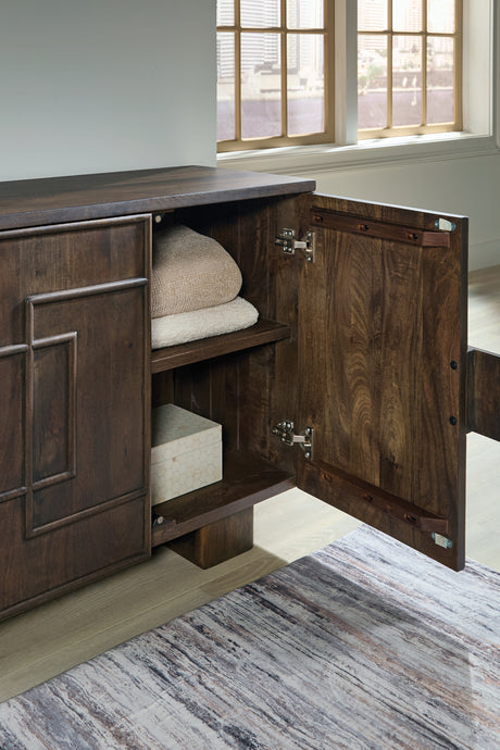 Cato Dark Brown Accent Cabinet from Ashley Furniture - Luna Furniture