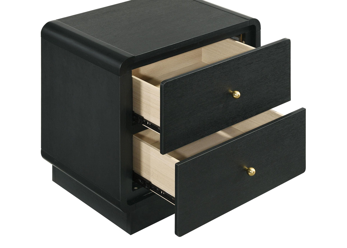 Cavelle Black 2-Drawer Nightstand from Coaster - Luna Furniture