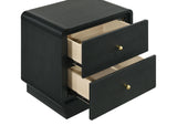 Cavelle Black 2-Drawer Nightstand from Coaster - Luna Furniture