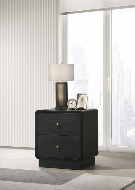 Cavelle Black 2-Drawer Nightstand from Coaster - Luna Furniture