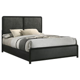 Cavelle Black 47-inch Upholstered Eastern King Bed from Coaster - Luna Furniture